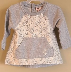 Juicy Couture grey long sleeved sweater with lace detail